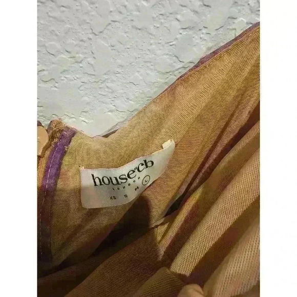 House of CB purple mini mesh dress. Sz Large - Picture 2 of 3